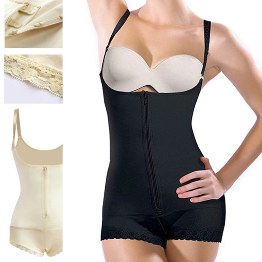 Black Full Body Shaper High Compression Strappy Wa - Picture 1 of 7